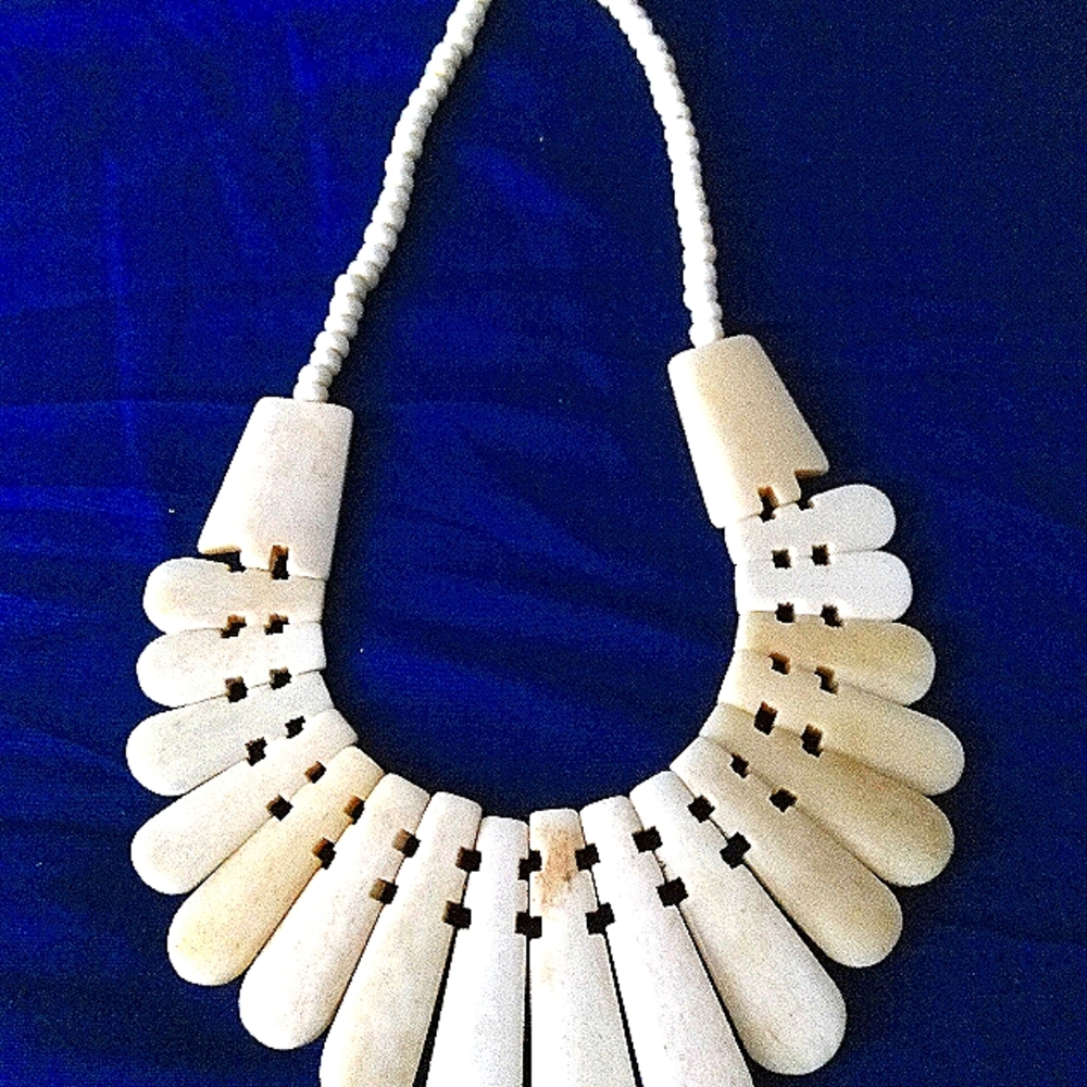 Bone necklace. Strong statement. 8" drop. 6"w. $ 37.